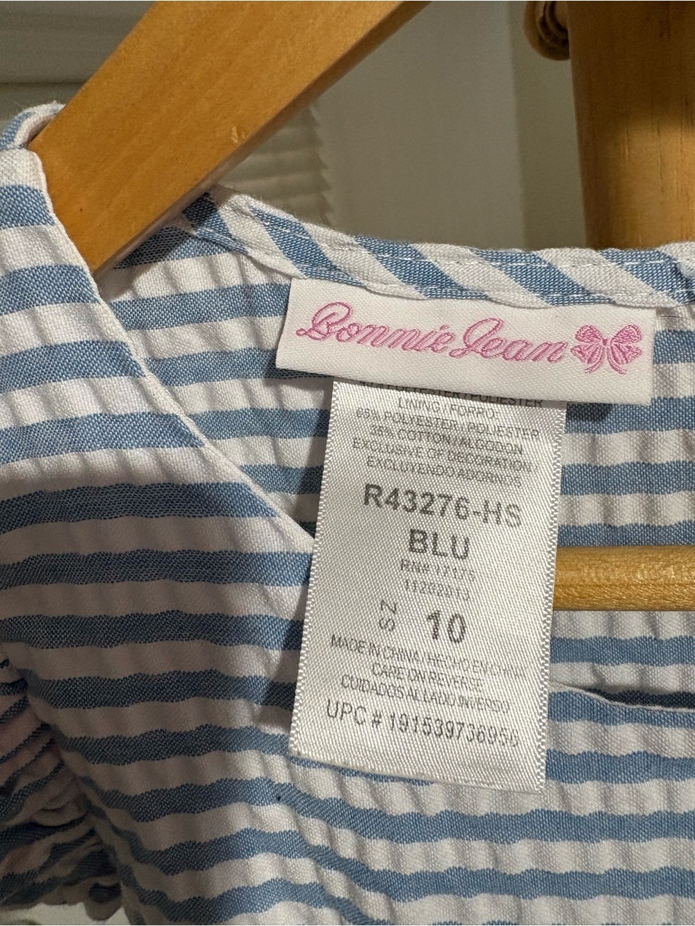 Bonnie Jean Stripe Floral Band Dress Size 10 - Picture 4 of 12